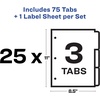 image:imageAvery 3Tab Dividers for 3 Ring Binder Easy Print amp Apply Clear Label Strip Index Maker Customizable White Tabs 25 Sets 1144525 Sets