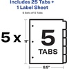 image:imageAvery 8 Tab Unpunched Dividers for Use with Any Binding System Easy Print amp Apply Clear Label Strip Index Maker Customizable White Tabs 25 Sets 11444Music