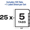 image:imageAvery 8 Tab Unpunched Dividers for Use with Any Binding System Easy Print amp Apply Clear Label Strip Index Maker Customizable White Tabs 25 Sets 11444150 Sets