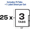 image:imageAvery 8 Tab Unpunched Dividers for Use with Any Binding System Easy Print amp Apply Clear Label Strip Index Maker Customizable White Tabs 25 Sets 1144425 Sets