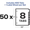 image:imageAvery 8Tab Binder Dividers Easy Print amp Apply Clear Label Strip Index Maker White Tabs 50 Sets 1155750 Sets
