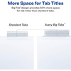 image:imageAvery Big Tab Insertable Dividers for 3 Ring Binders 8Tab Sets White Paper Clear Tabs 6 Binder Divider Sets 41124One Size