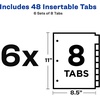 image:imageAvery Big Tab Insertable Dividers for 3 Ring Binders 8Tab Sets White Paper Clear Tabs 6 Binder Divider Sets 41124One Size