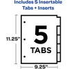 image:imageAvery Big Tab Insertable Plastic 2 Pocket Dividers for 3 Ring Binders 5 Tab Set Bright TwoTone Multicolor Works with Sheet Protectors 1 Set 000311 Pack