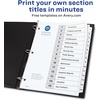 image:imageAvery Dividers for 3 Ring Binders 15 Tabs per Set Customizable Table of Contents Classic White Tabs Great for Organizing Reports Projects and More 3 Sets of 11079