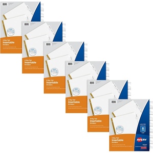 image:imageAvery Big Tab Insertable Dividers for 3 Ring Binders 8Tab Sets White Paper Clear Tabs 6 Binder Divider Sets 41124One Size