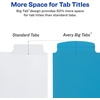 image:imageAvery Big Tab Write amp Erase Durable Plastic Dividers for 3 Ring Binders 5Tab Set White 1 Set 163701 Set