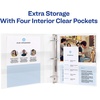 image:imageAvery HeavyDuty View 3 Ring Binder 15 One Touch Slant Rings Holds 85 x 11 Paper 1 White Binder 054041