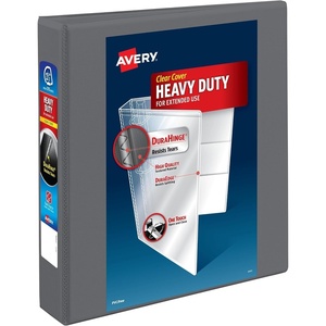 image:imageAvery HeavyDuty View 3 Ring Binder 15 Inch One Touch Slant Rings 375Sheet Capacity DuraHinge 21 Inch Wide Spine Customizable Clear Cover and Spine 1 Dark Gray Binder 79866One Size Pack of 6