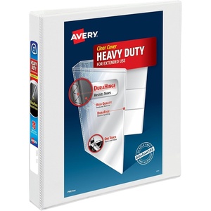 image:imageAvery HeavyDuty View 3 Ring Binder 15 One Touch Slant Rings Holds 85 x 11 Paper 1 White Binder 054041