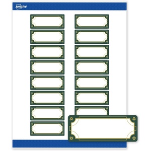 image:imageAvery Printable Christmas Address Labels with Sure Feed Technology Rectangle 1 x 258 PrePrinted Green amp Metallic Gold Border Design Matte White Laser amp Inkjet Compatible 160 TotalGreen  Metallic Gold Border