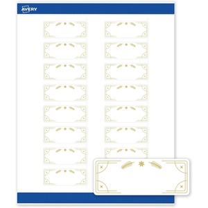 image:imageAvery Printable Christmas Address Labels with Sure Feed Technology Rectangle 1 x 258 PrePrinted Green amp Metallic Gold Border Design Matte White Laser amp Inkjet Compatible 160 TotalMetallic Gold Christmas Trees