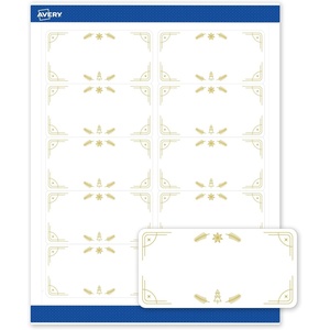 image:imageAvery Printable Christmas Shipping Labels with Sure Feed Technology Rectangle 2 x 4 PrePrinted Metallic Gold Christmas Trees Design Matte White Laser amp Inkjet Compatible 100 TotalMetallic Gold Christmas Trees