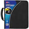 image:imageAvery Zipper 3 Ring Binder 2 Round Rings 375Sheet Capacity 28Inch Wide Spine 14 Laptop Storage Pocket Black Durable Binder Organizer with Handle 26076