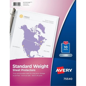 image:imageAvery Clear Standard Weight Sheet Protectors Top Load 25 Document Protectors 75530Clear