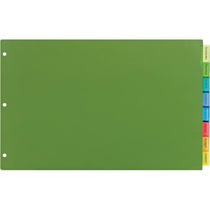 image:imageAvery Dividers for 3 Ring Binders 8Tab Plastic Binder Dividers 11 x 17 Insertable Big Tabs Multicolor 1 Set 11179