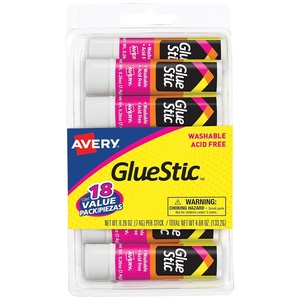 image:imageAvery Glue Stic Value Pack White Washable 026 oz 18 Permanent Glue Sticks 98089026 Ounces