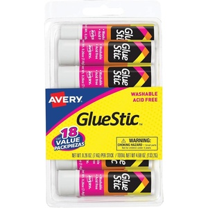 image:imageAvery Glue Stic Value Pack White Washable 026 oz 18 Permanent Glue Sticks 98089026 Ounces Pack of 12