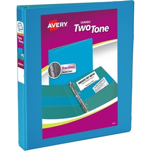 image:imageAvery TwoTone 3 Ring Binder 15 Slant Rings 1 WhiteBlack Binder  For School Home and Office Organization Clear Overlays DuraHinge TearResistant Spine DuraEdge SplitResistant EdgesBlueTeal