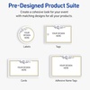 image:imageAvery Printable Rectangle Cards Sure Feed Technology 2 x 35 Matte White with Gold amp Navy Border Florals Design Laser amp Inkjet Compatible 80 Total Great for Branding Weddings and MoreGold  Navy Border with Florals