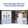 image:imageAvery Showcase 3 Ring Binder 15 Slant Rings 1 White Binder  For School Home and Everyday Use Clear View Covers Interior Storage Pockets Nonstick PVCFree Material LayFlat Pages15