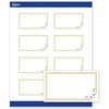 image:imageAvery Printable Rectangle Cards Sure Feed Technology 2 x 35 Matte White with Gold amp Navy Border Florals Design Laser amp Inkjet Compatible 80 Total Great for Branding Weddings and MoreDouble Gold Border with Florals