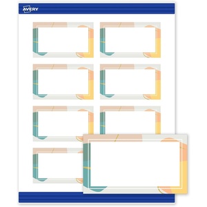 image:imageAvery Printable Rectangle Cards Sure Feed Technology 2 x 35 Matte White with Gold amp Navy Border Florals Design Laser amp Inkjet Compatible 80 Total Great for Branding Weddings and MoreColor Block with Metallic Gold Veins