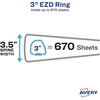 image:imageAvery Durable View 3 Ring Binder 2 EZD Rings 1 White Binder1 Pack