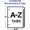 image:imageAvery PrePrinted Dividers AZ Tab Buff 1 Set25Tab Pack of 12