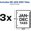 image:imageAvery PrePrinted Dividers JanDec Tab Black Leather 3 SetsPack of 1