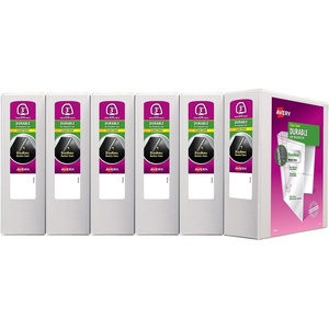 image:imageAvery Durable View 3 Ring Binder 2 EZD Rings 1 White Binder6 Pack