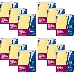 image:imageAvery PrePrinted Dividers JanDec Tab Black Leather 3 SetsPack of 4