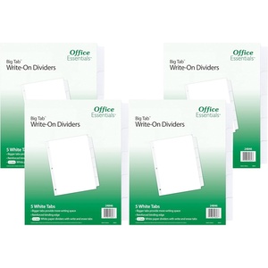 image:imageOffice Essentials Big Tab WriteOn Dividers 812 x 11 5Tab White 12 Pack 2484648 Pack